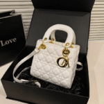 Luxury Dior-Inspired Shoulder Bag – Quilted PU Leather & Golden Accents
